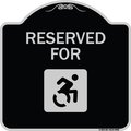 Signmission Designer Series-Reserved For With Accessible Symbol Heavy-Gauge Aluminum, 18" x 18", BS-1818-9908 A-DES-BS-1818-9908